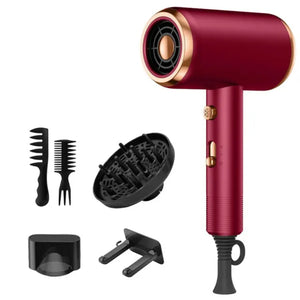 NEW High-Power 1800W Ionic Hair Dryer with Diffuser Comb Brush Attachment for Constant Temperature Hair Care, No Damage Blow Dry