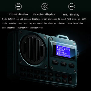 BV800 Portable Bluetooth Speaker with FM Radio,LCD Screen Display, Antenna, AUX Input, USB Disk, TF Card, MP3 Player