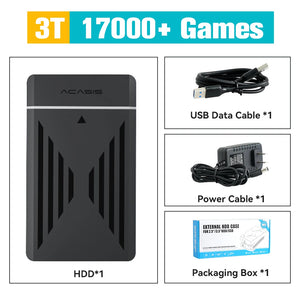 3TB Gaming Emulation Hard Drive With 17000 Retro/PC Games Launchbox Retrobat Playnite Gaming HDD For PS4/PS3/Switch/WIIU/N64/PS1