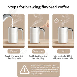 Automatic Stirring Cup Rechargeable Portable Coffee Electric Stirring Stainless Steel Mixer Rotating Magnetic Self Stirring Mugs