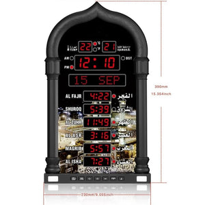 12V Azan Mosque Calendar Muslim Prayer Wall Clock Alarm Islamic Mosque Azan Calendar Ramadan Home Decor with Remote Control