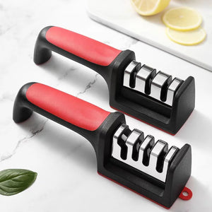 Quick Knife sharpener 3/4 section Knife sharpener Multi-functional hand-held whetstone Home sanding tool Kitchen tool - Stereotech