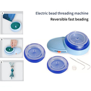 Electric Bead Spinner Kit Fast Beader Connection Machine Loader With Needles Adjustable Speed DIY Threading Hand Seed Bead Tools