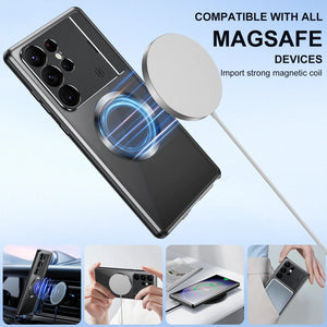 For Samsung Galaxy S24 S23 Ultra S21 S22 Note20 Case Metal alloy Magnetic Magsafe car phone holder Perfume Protective back Cover