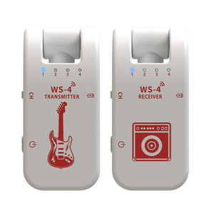 2.4GHZ Wireless Guitar System Rechargeable Audio Transmitter Receiver 40M Transmission 10 Hours Battery Life