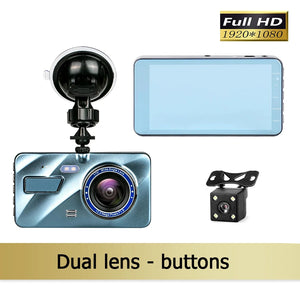 4inch Dash Cam Aluminium Alloy Full HD 1080P Night Vision  Front Rear View Loop Recording Dashboard Car DVR 2Lens Black Box