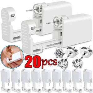 1/10Pcs Safety Ear Piercing Gun Kit White Disposable Disinfect Safety Earring Piercer Machine Studs Nose CLip Body Piercing Tool - Stereotech