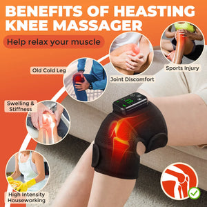 Eletric Heated Knee Massager Leg Joint Heating Vibration Massage Elbow Shoulder  3 in 1 Pain Reliever Support Thermal Knee Pad