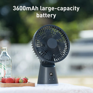 Vissko USB Desk Fan Strong Airflow & Quiet Operation Three-Speed Wind Mini Table Fan 3600mAh for Home Office Bedroom - Stereotech