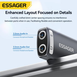 Essager USB Sound Card External 3.5mm USB Adapter Earphone Micphone Speaker Audio Interfacer for PS4 Laptop Computer Sound Card