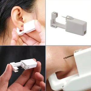 1/10Pcs Safety Ear Piercing Gun Kit White Disposable Disinfect Safety Earring Piercer Machine Studs Nose CLip Body Piercing Tool - Stereotech