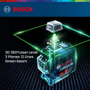 Bosch GLL50G/Gll3-60Xg 3D 3-Planes 12 Line Green Beam Gradienter Professional Laser Level Rangefinders Waterproof Dustproof