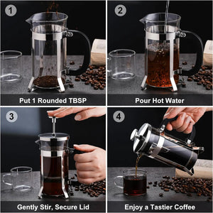 Transparent Glass 350ML Coffee Maker - Stereotech