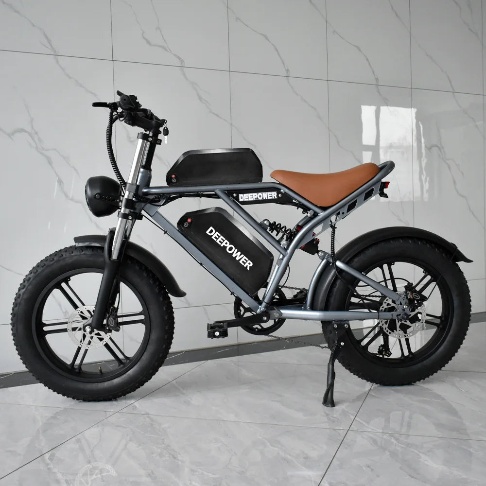 IDOTATA Moped Fat Tire Electric Bike for Adults 2000W 20Inch Electric Bicycle 48V 55Ah Dual Battery 35MPH 100Miles Ebike