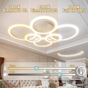 Modern LED Ceiling Lights Circular chandelier Luminaire Lamp Remote control Dimmable Hanging Lamp Home Decoration Daily Lighting