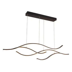 Modern Minimalism LED Pendant Lamp For Dining Room Kitchen Bar Living Room Bedroom Black Curve Remote Control Chandelier Light