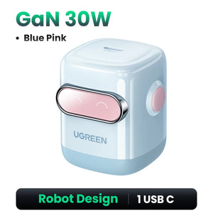 【US Plug】UGREEN 65W 30W GaN Charger Robot Design QC4.0 3.0 PPS for iPhone 16 15 14 Pro Macbook Laptops Tablet PD3.0 Fast Charger