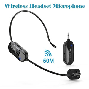 Wireless Headset Microphone System 2.4G Professional for Voice PA System Radio Guitar Teaching Fitness Teaching Tourism Mic