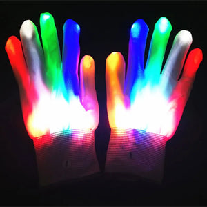 Party LED children's gloves neon lights Halloween lights props luminous skeleton gloves stage costumes Christmas supplies