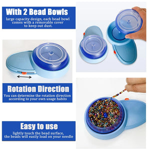 Electric Bead Spinner Kit Fast Beader Connection Machine Loader With Needles Adjustable Speed DIY Threading Hand Seed Bead Tools