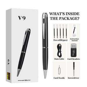 V9 Digital voice recorder professional audio recording 16GB 32GB 64GB 128GB voice recorder business meeting recording video pen