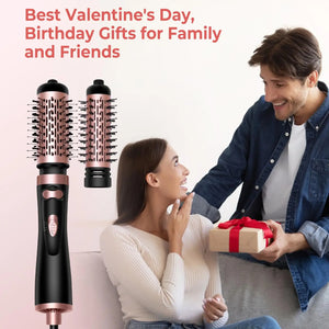 Hair Dryer Brush 3-in-1 Rotating Round Hot Air Spin Brush Set 2 Detachable Auto Rotating Curling Brush Hot Air Styler