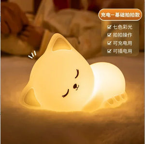 Cute LED Night  Touch Sensor Cartoon Kid's Nightlights Silicone Child Holiday Christmas Gift Bedside Lamp Bedroom Decor