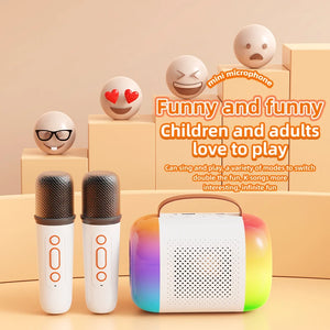 Y5 Karaoke Machine Portable Bluetooth 5.3 PA Speaker System with 1-2 Wireless Microphones Home Family Singing Children's Gifts