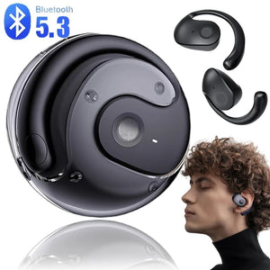 BT 5.3 Ear-Mounted Noise Canceling Sports Bluetooth Earphones Fitness Wireless Earbuds Ball Shape Earhook Gaming Headphone