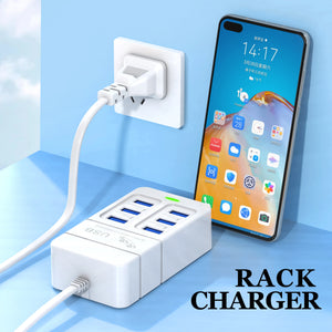 35W Type C USB Plug 6 Ports Power Strip Charger Station USB Splitter Fast Charger Phone Charging Plug For iPhone Xiaomi Samsung