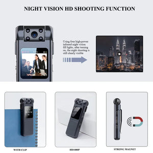 4-256GB Infrared Pen Mini Camera 1080P Video Audio Voice Recorder +Speaker/Screen/Magnet Night Vision Motion Detect Loop Record