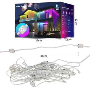 15M Outdoor Eaves LED Light String Kit Controller Work With Alexa Google Home Assistant Eaves Light Party Christmas Decoration