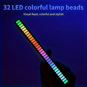 RGB Pickup Light Music Rhythm Lights Upgraded USB Rechargeable Model Christmas Decoration Desktop RGB Light Bar Music Rhythm