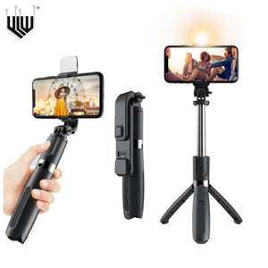 YLW  Wireless Bluetooth Handheld Gimbal Stabilizer Mobile Phone Selfie Stick tripod with fill light shutter for IOS Android - Stereotech