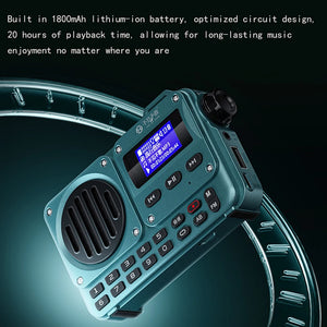 BV800 Portable Bluetooth Speaker with FM Radio,LCD Screen Display, Antenna, AUX Input, USB Disk, TF Card, MP3 Player