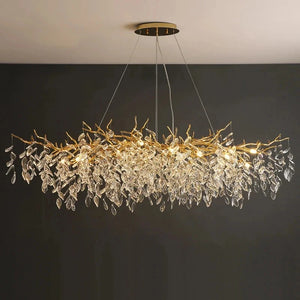 Luxury Gold Crystal LED Chandeliers Living Dining Room Bedroom Lighting Lustre Ceiling Pendant Lamps Indoor Villa Lights Fixture