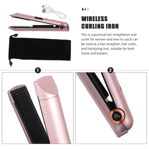 Hair Straightener Curling Iron Travel Rollers Curlers Mini Wand Abs Irons Wireless - Stereotech