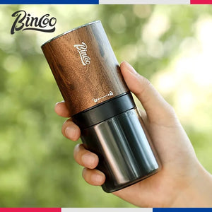 New Upgrade Portable Electric Coffee Grinder 420 Stainless Steel Grinding Core Wood Grain Coffee Bean Grinder Machine USB Charge