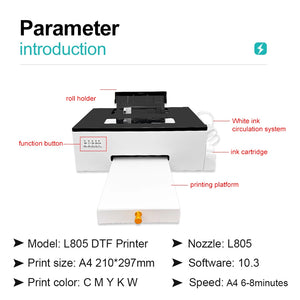 OYfame DTF Printer A4 impresora dtf Direct To Film A4 DTF Printer DTF Printer bundle For Epson L805 t shirt printing machine A4 - Stereotech