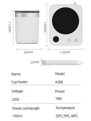 220V Coffee Mug Warmer Cup Heater 3 Gear Temperatures Beverage Cup Warmer Heating Coasters Plate Pad for Cocoa Tea Water Milk