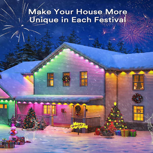 15M Outdoor Eaves LED Light String Kit Controller Work With Alexa Google Home Assistant Eaves Light Party Christmas Decoration