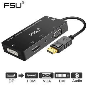 3 In 1 DisplayPort DP To HDMI-compatible DVI support 1080P HD DP To VGA Female Adapter Converter Cable box with Audio For PC TV