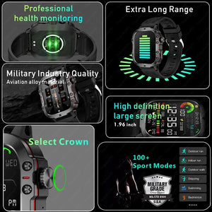 Xiaomi New Rugged Military Black Smart Watch Men For Android Ios 3ATM Waterproof Sport Fitness Ai Voice Smartwatch Outdoor