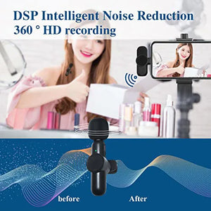 2.4G Wireless Lavalier Microphone Noise Cancelling Audio Video Recording for iPhone/iPad/Android/Xiaomi/Samsung Live Game Mic - Stereotech