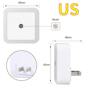 Wireless LED Night Light Sensor Lighting Mini EU US UK Plug Night light Lamp for Home Room Bedroom Stairway Decoration Lights