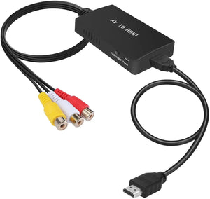 HDMI To RCA AV/CVBS Adapter HD Video Converter Box RCA AV/CVSB L/R To HDMI Video 1080P Mini HDMI To AV Support DVD/VCR/TV/PS3