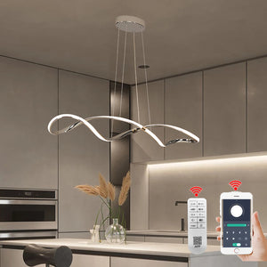 Modern Led Chandelier,Dining Table Hanging Light,Led Pendant Light For Dining room Kitchen,Ceiling hanging lamps L100cm W/remote