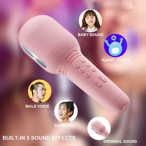 Wireless Karaoke Microphone Bluetooth 5.0 USB Handheld Condenser Mic Portable Professional Speaker Mini Home KTV Player Singing - Stereotech