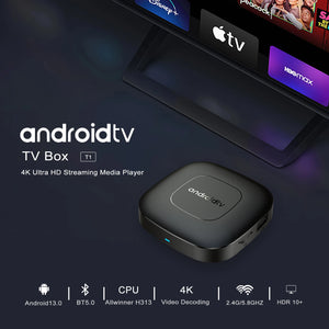 Android13 TV Box T11 Smart Home TV Allwinner H313 4K 8K 2.4G&5G Dual Wifi 8GB 128GB Media Player BT5.2 Google Voice Set Top Box