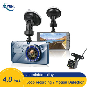 4inch Dash Cam Aluminium Alloy Full HD 1080P Night Vision  Front Rear View Loop Recording Dashboard Car DVR 2Lens Black Box